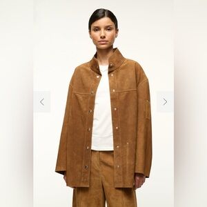 Staud Foundation Jacket Tan Suede